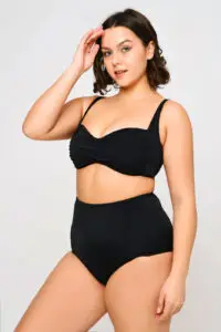 Bikini Üreticisi - Toptan Battal Siyah Yüksel Bel