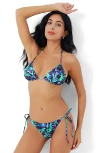 Toptan desenli üçgen bikini