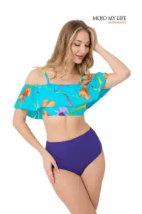 yüksek bel fırfırlı bikini
